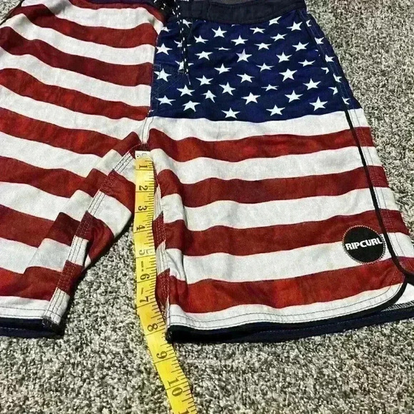 Rip Curl Patriotic Red White Blue Stars Stripes USA Flag Board Shorts Mens 29 - Picture 3 of 12